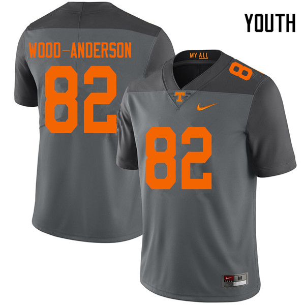 Youth #82 Dominick Wood-Anderson Tennessee Volunteers College Football Jerseys Sale-Gray - Click Image to Close